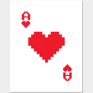 Ace of Hearts I (pixelated) Posters and Art